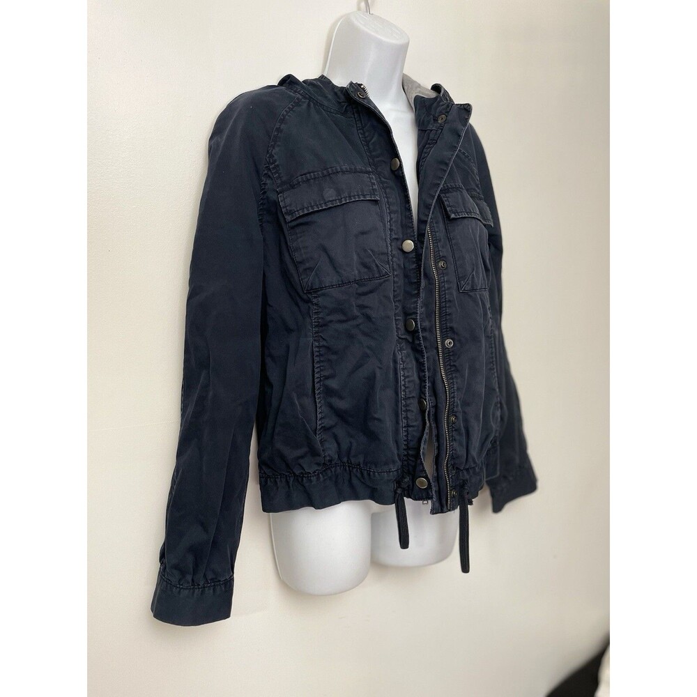 Old Navy Utility Jacket Size M Women's Navy Blue Casual military drawstring B14